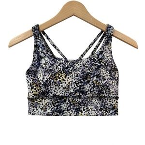 Lululemon Energy Sports Bra Long Line 6 Strappy Back Floral Metropolis Multi